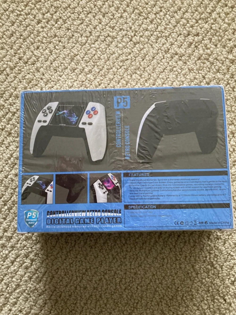 P5 Gaming Controller Retro Console Handheld Digital Game Player Blue NIB
